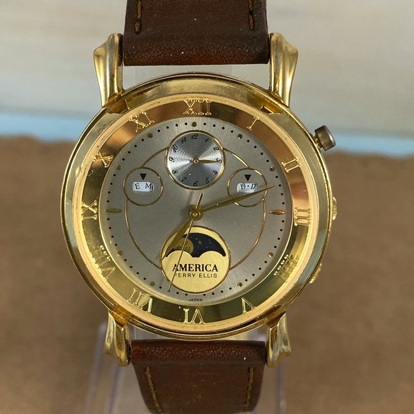 Vintage AMERICA Perry Ellis Moon Phase Watch - Picture 1 of 7